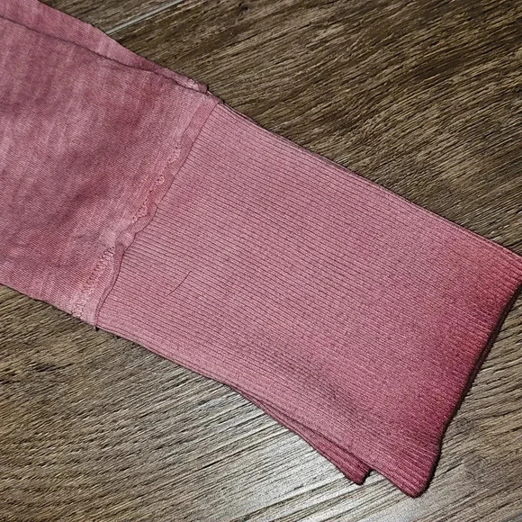 Sundance Waffle Knit Crewneck Long Sleeve Ombre Pink Sz XS - Picture 6 of 9